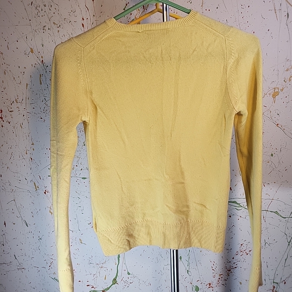 vintage holt renfrew Yellow 100% Cashmere Shirt Size XS - Picture 3 of 3